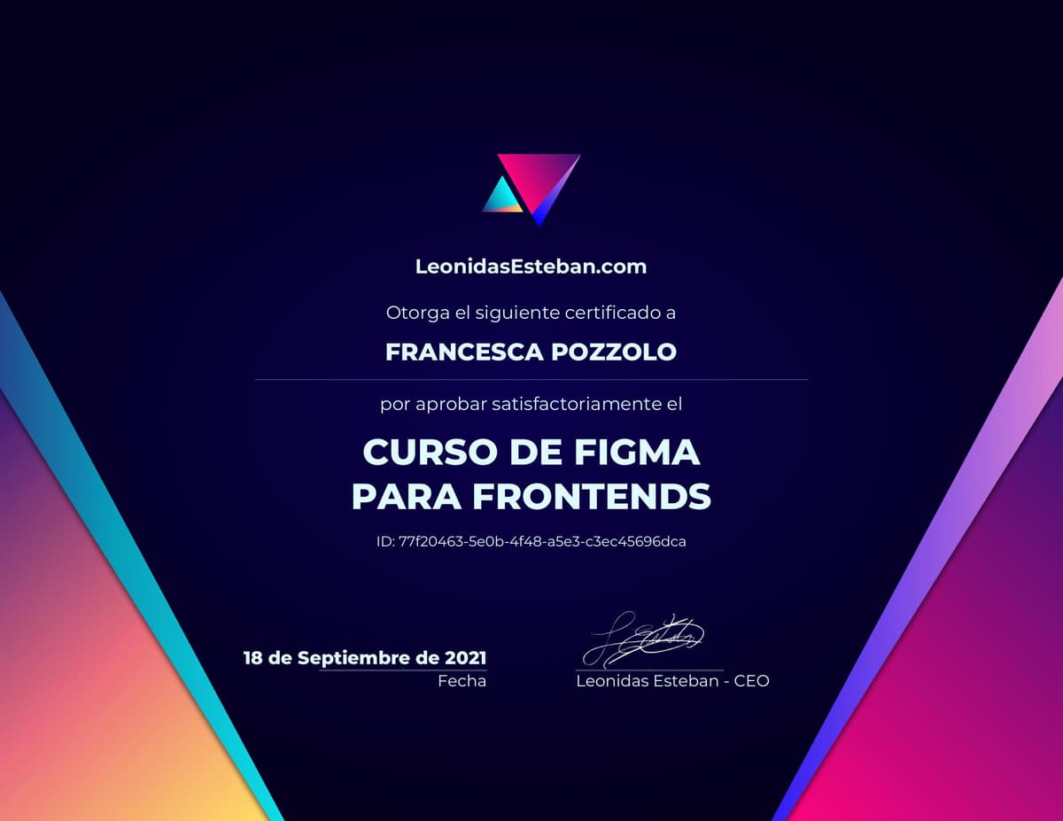 Preview del diploma del curso Curso de Figma para Frontends de Francesca Pozzolo