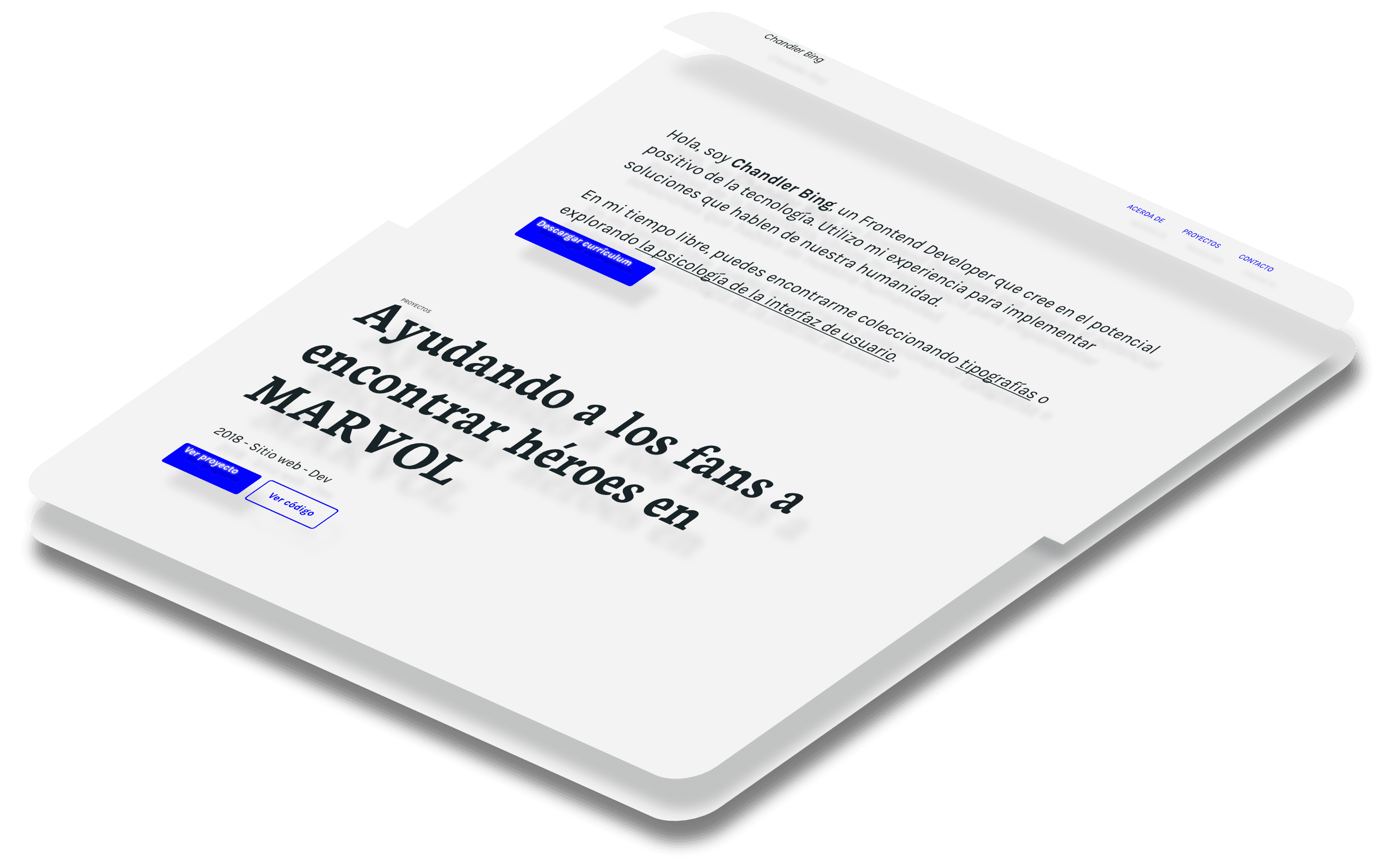 Mockup del proyecto de Portafolio de Chandler