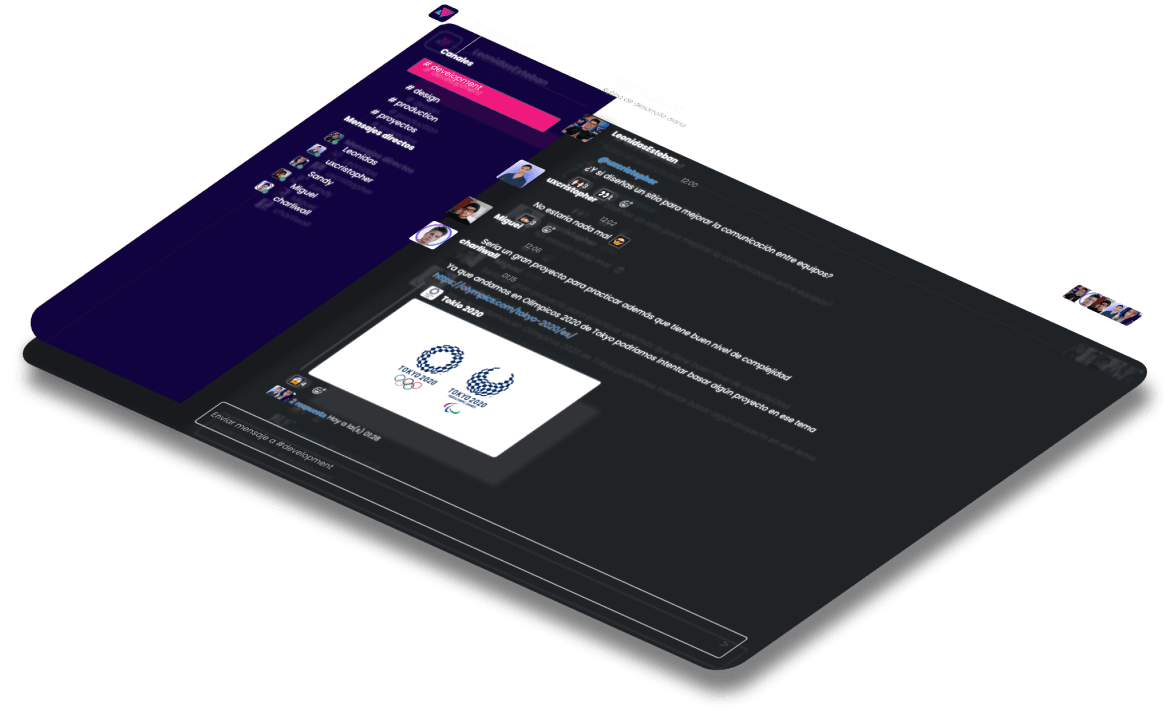 Mockup del proyecto de Slacker