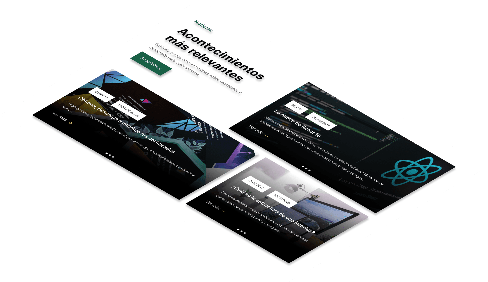 Mockup del proyecto de Sección de noticias