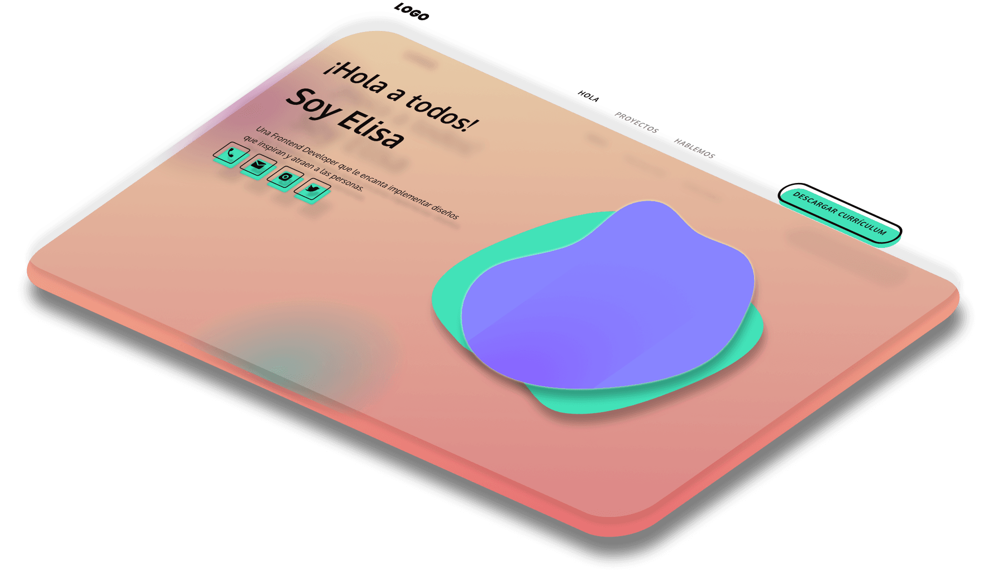 Mockup del proyecto de Portafolio de Elisa