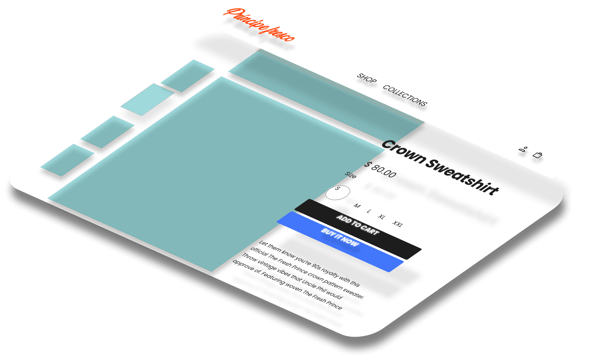 Mockup del proyecto de Príncipe Fresco