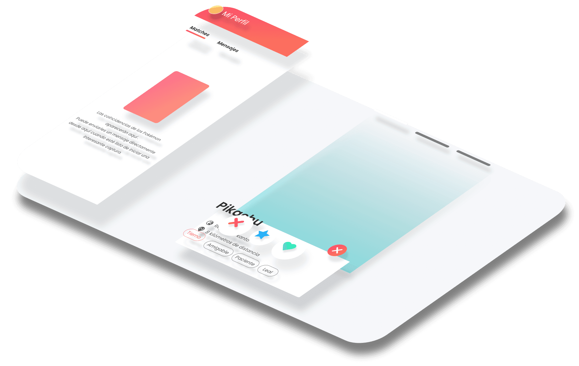 Mockup del proyecto de Poke Tinder