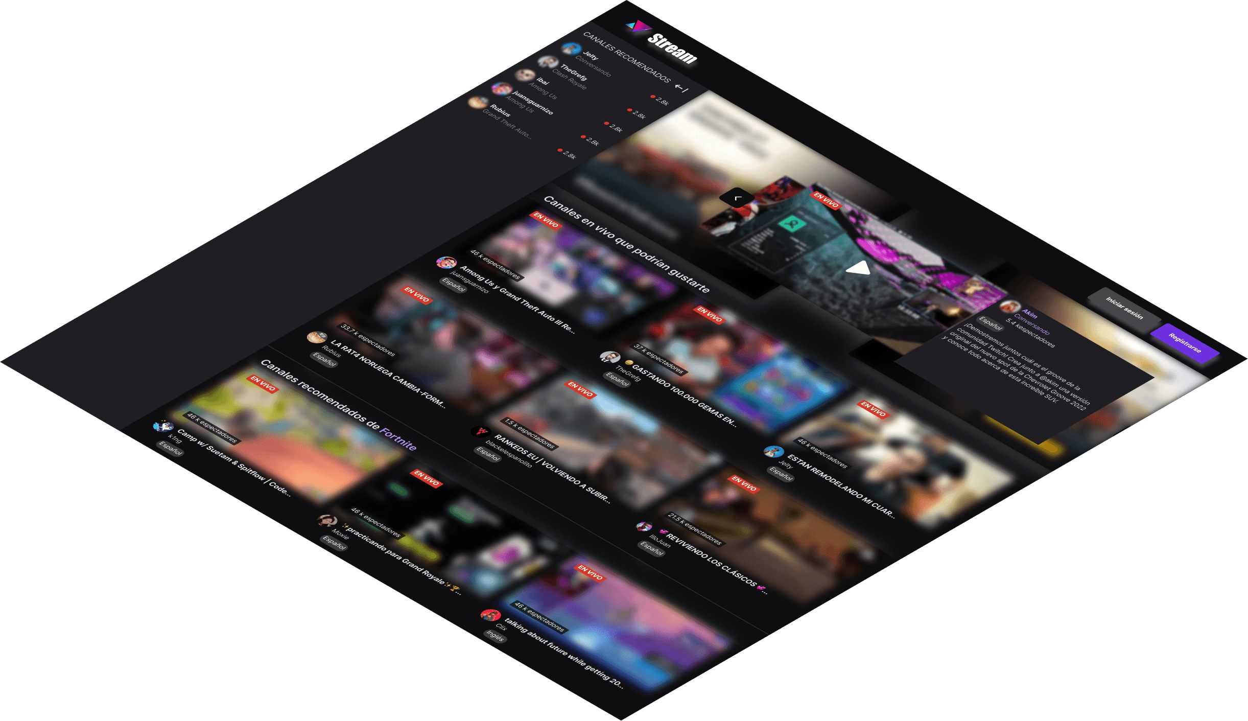 Mockup del proyecto de Stream
