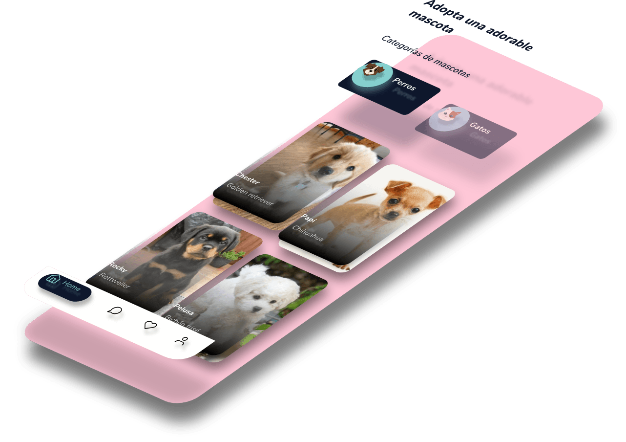 Mockup del proyecto de PetsApp