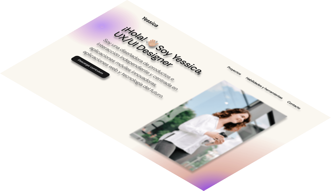 Mockup del proyecto de Portafolio de Yessica
