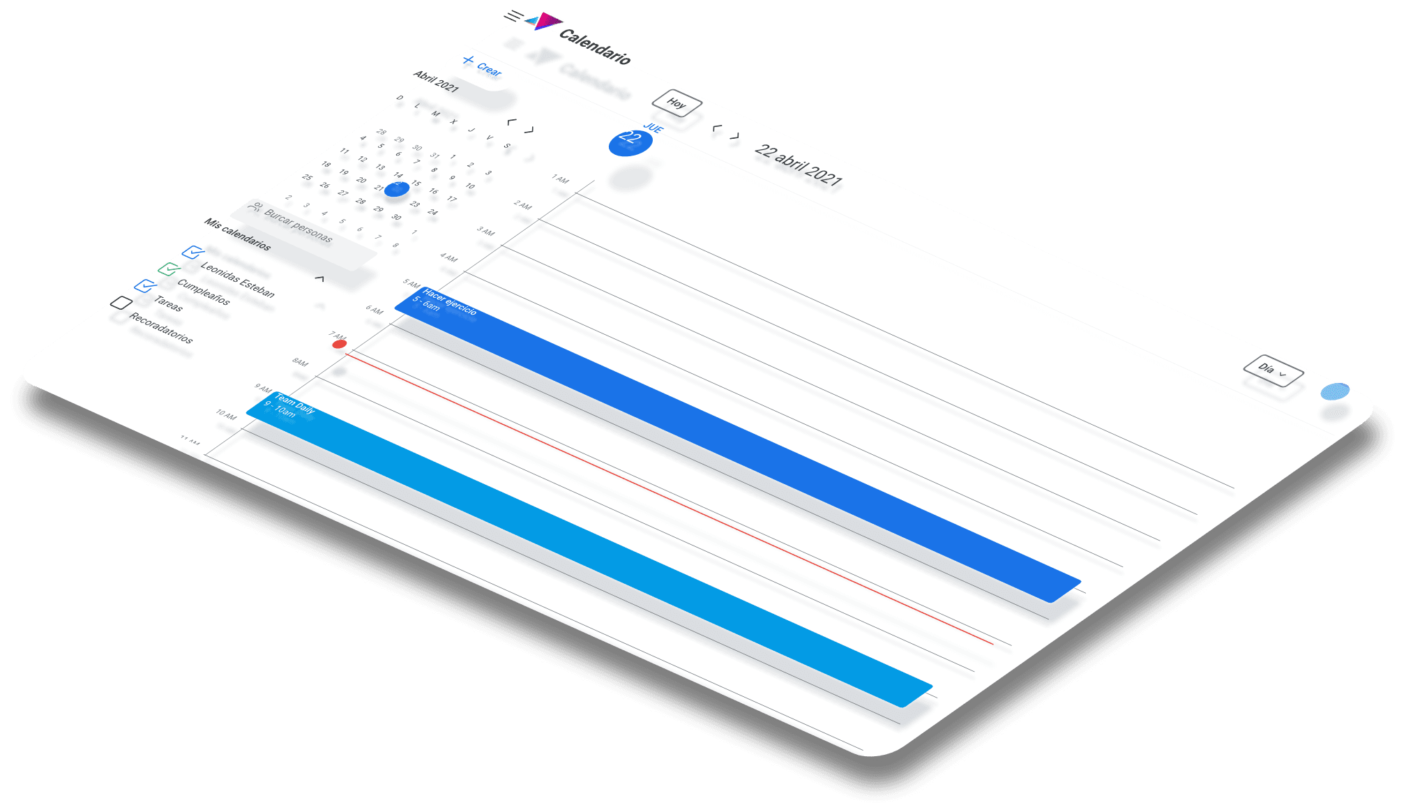 Mockup del proyecto de Calendario
