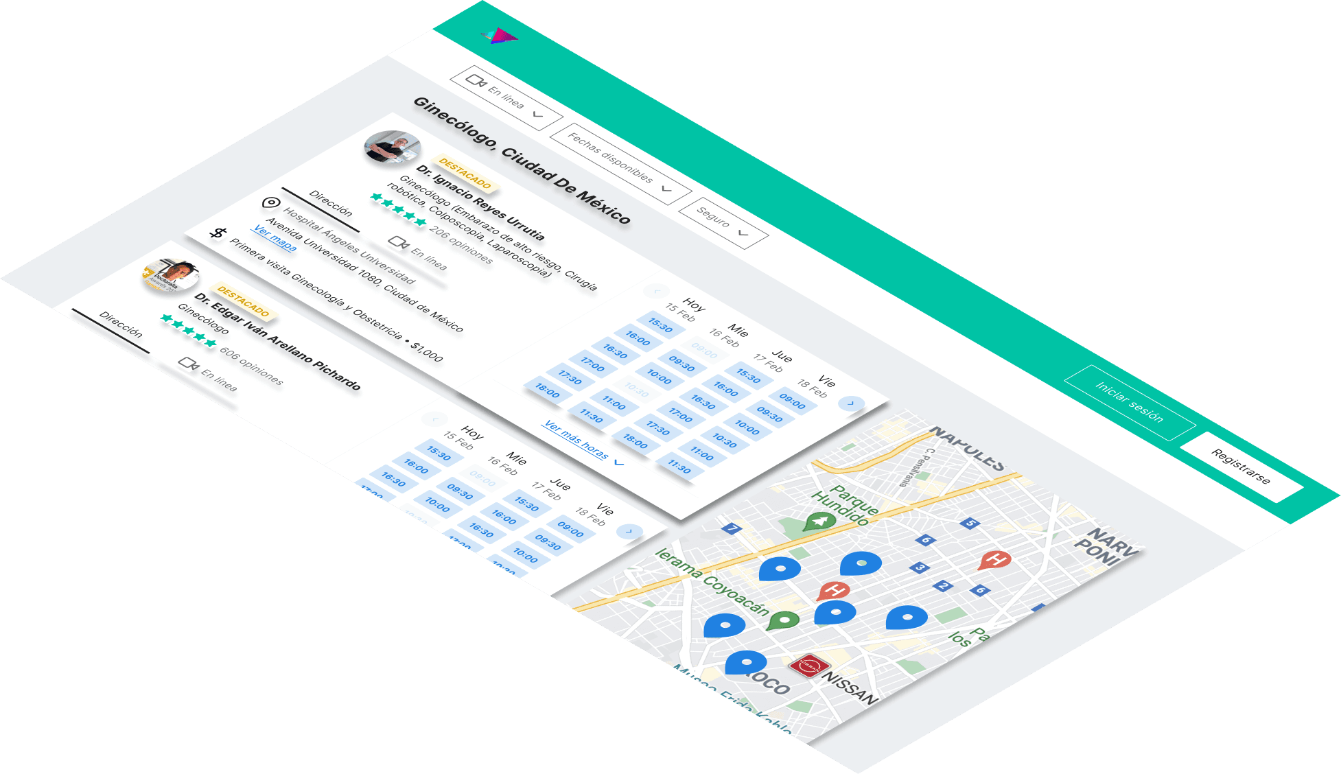 Mockup del proyecto de Encuentra tu especialista