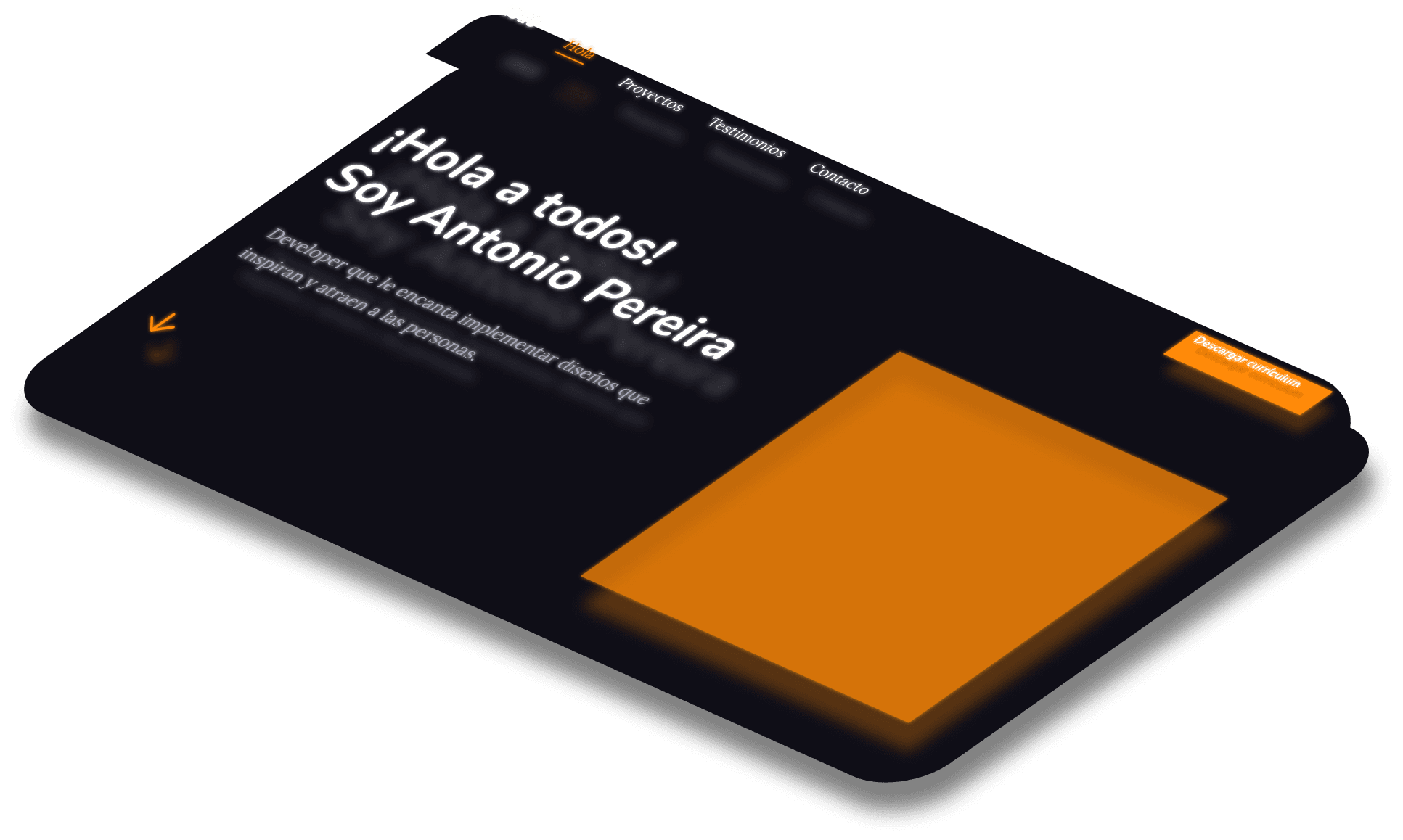 Mockup del proyecto de Portafolio de Antonio