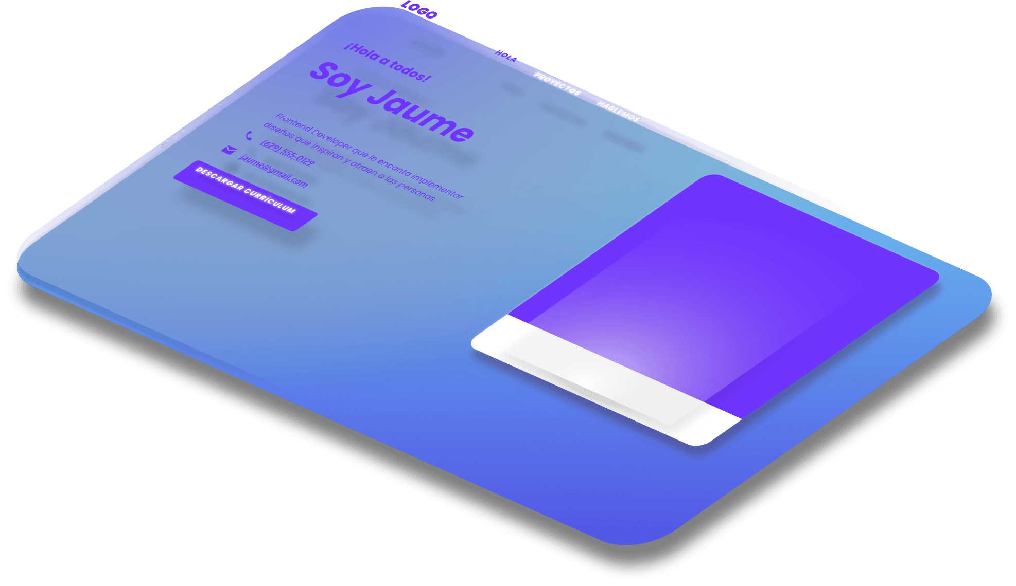 Mockup del proyecto de Portafolio de Jaume