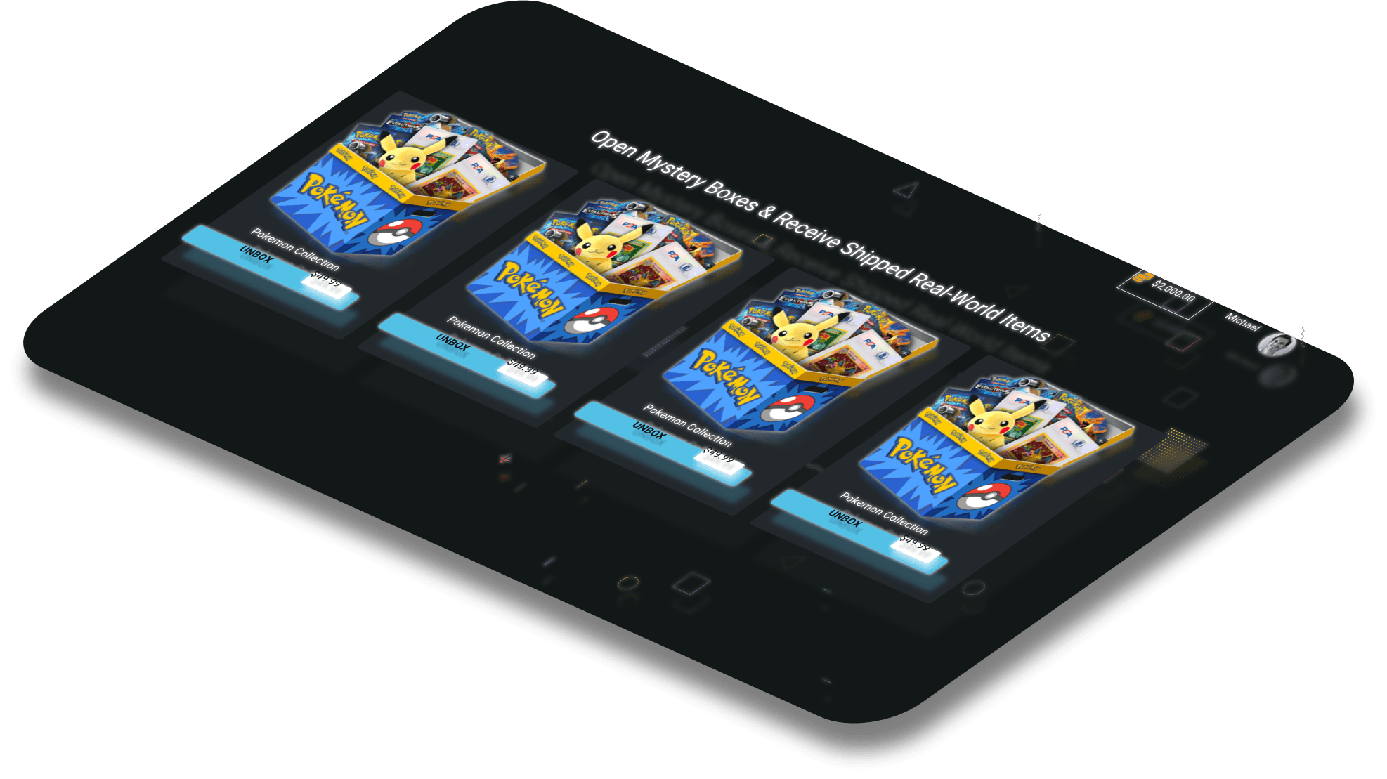 Mockup del proyecto de Mystery Boxes