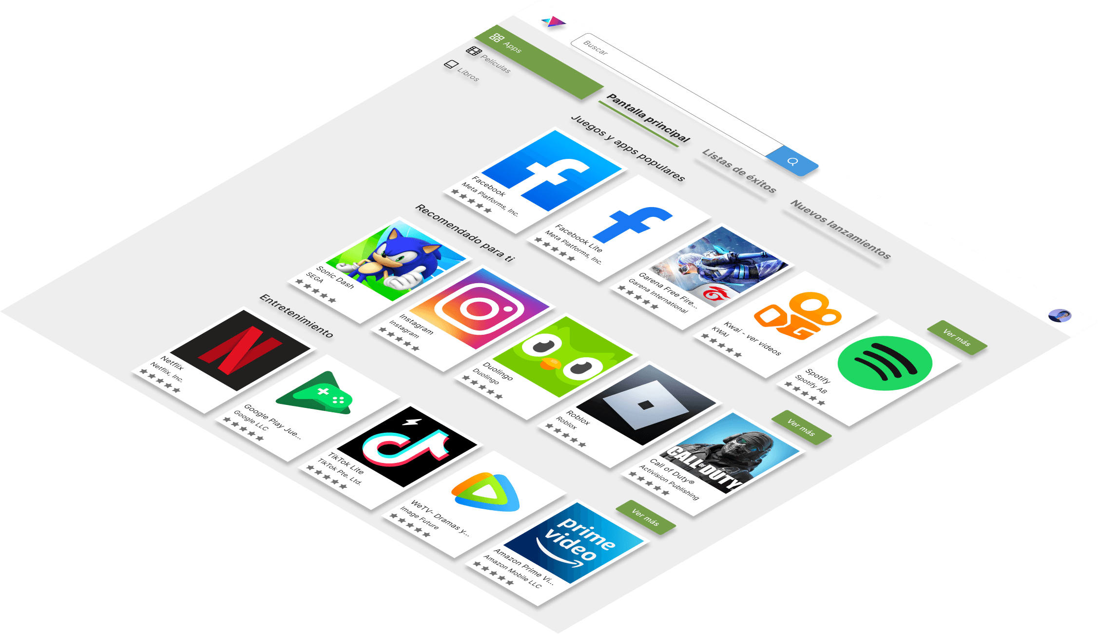 Mockup del proyecto de Tienda de aplicaciones