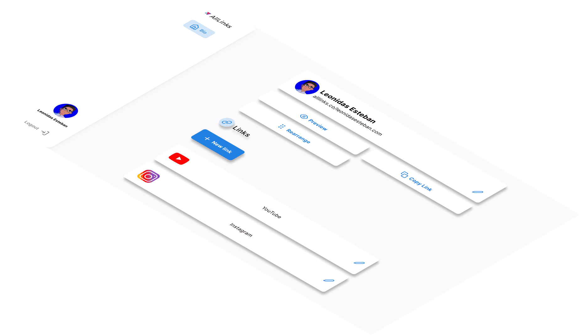 Mockup del proyecto de AllLinks