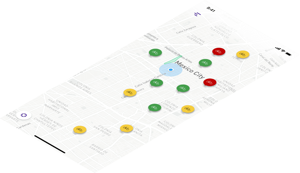 Mockup del proyecto de Bicicleteando