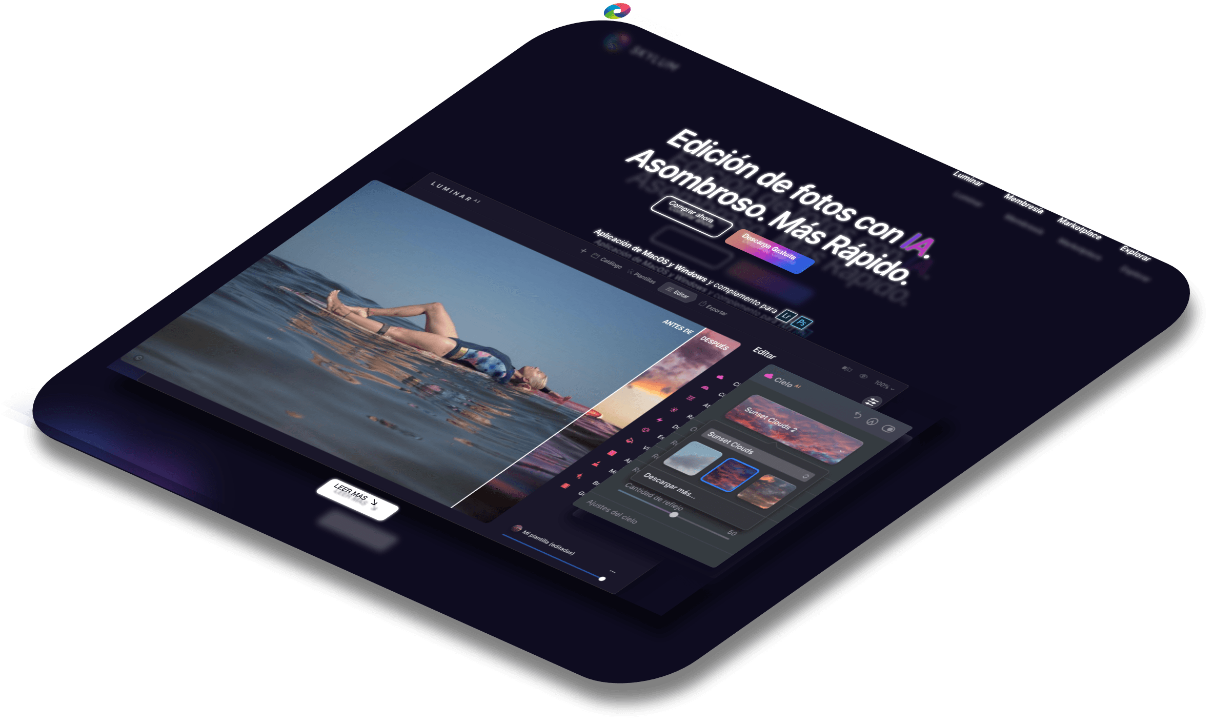 Mockup del proyecto de Skyline