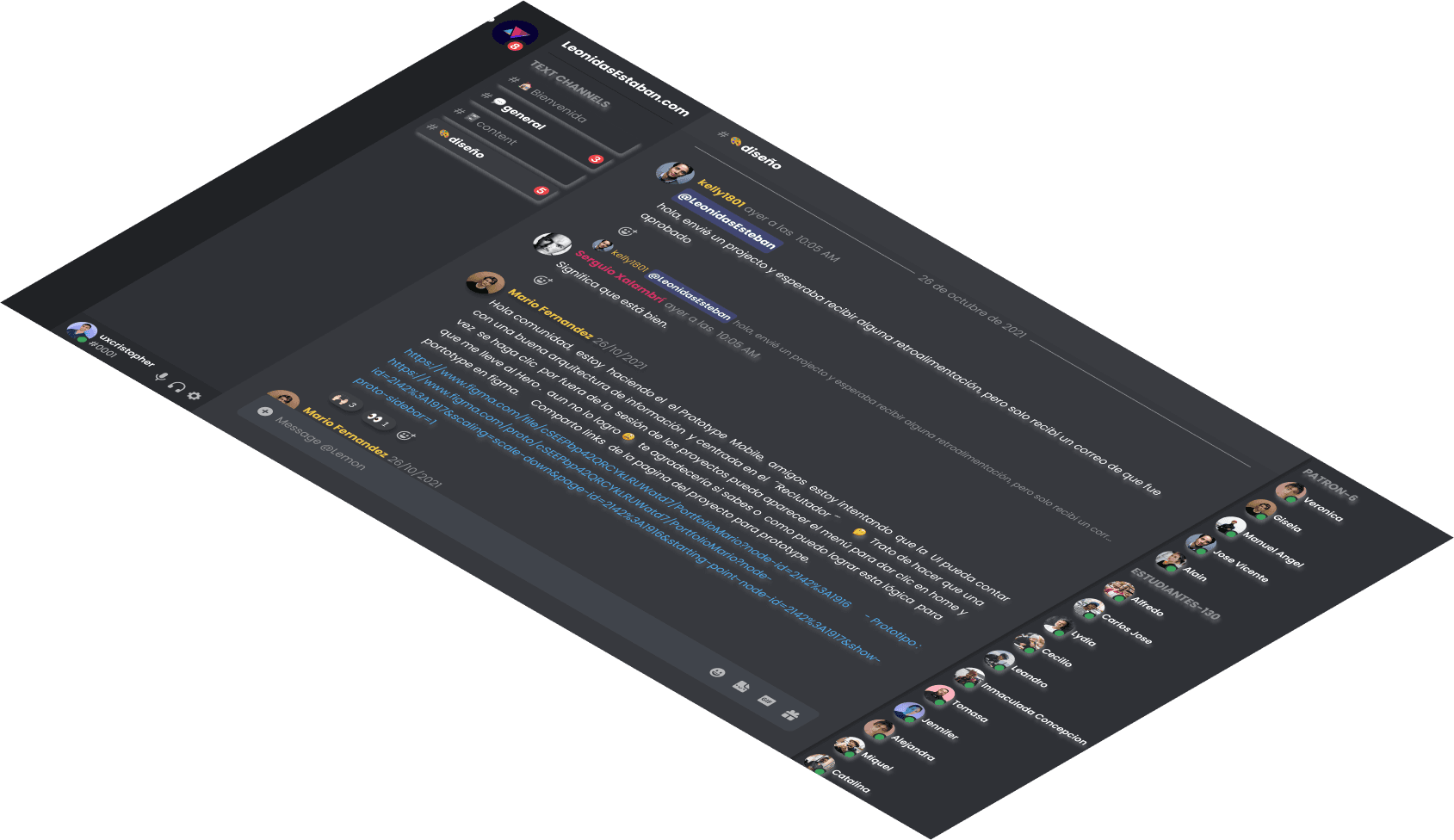 Mockup del proyecto de Community Chat