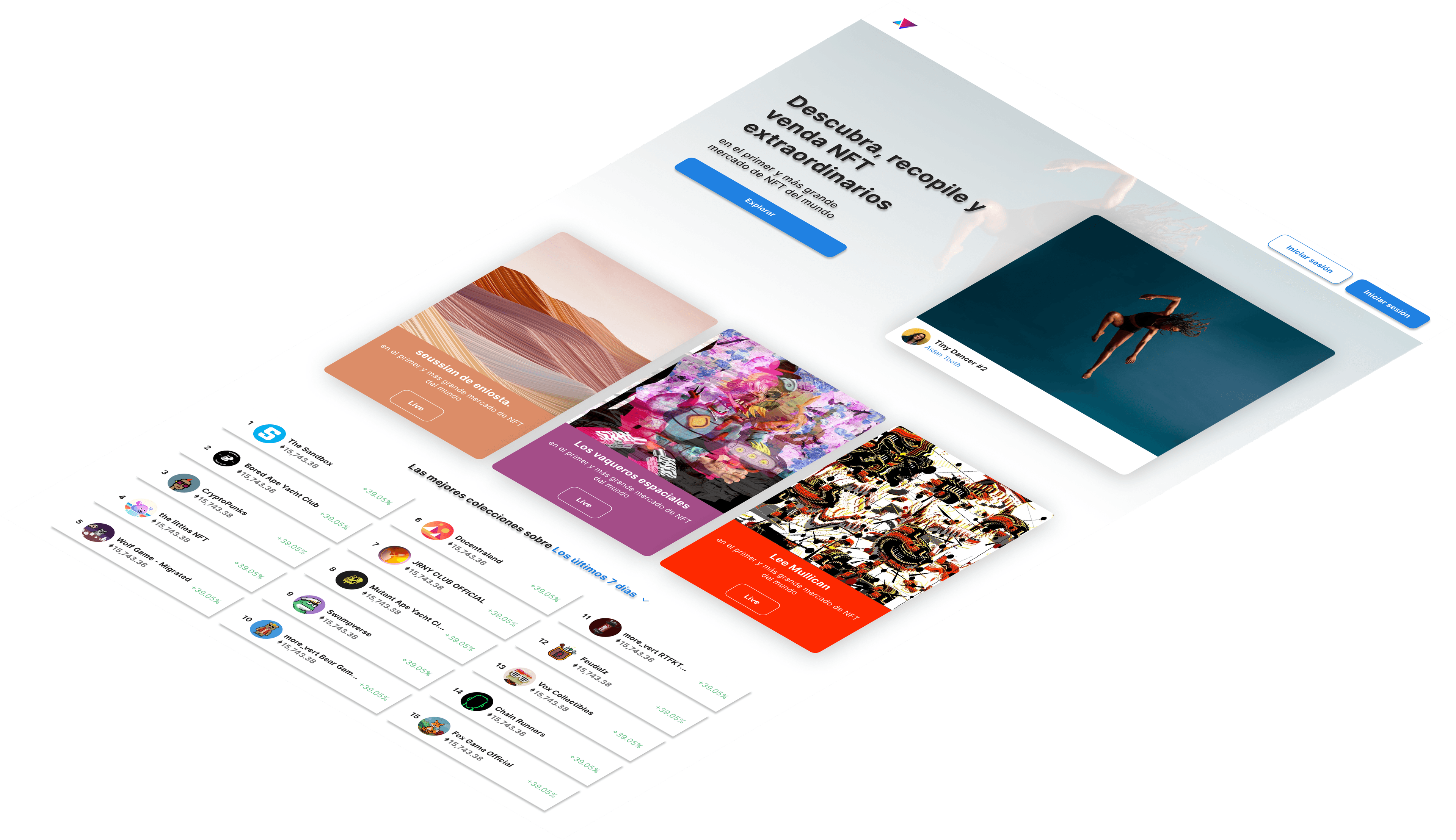 Mockup del proyecto de Landing Page NFT