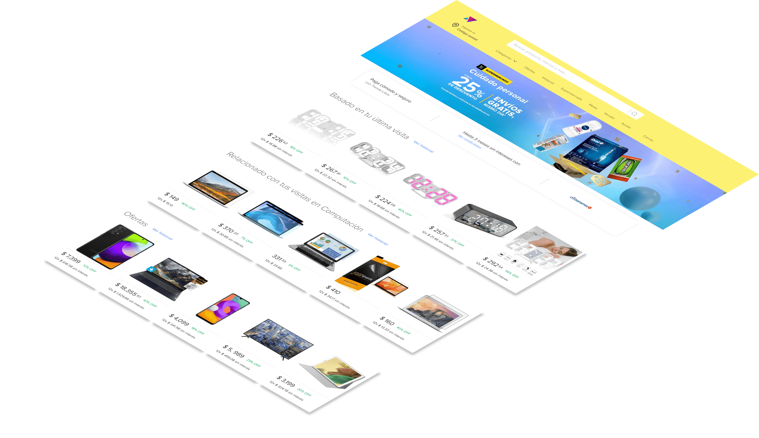 Mockup del proyecto de Tienda libre