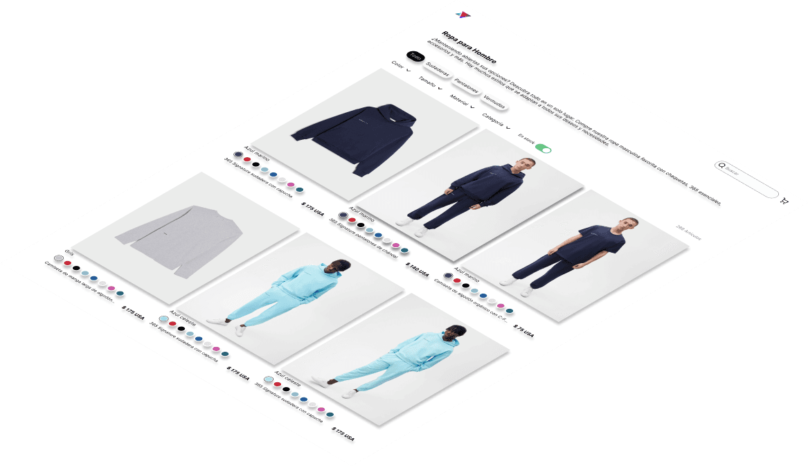 Mockup del proyecto de Plataforma de compra de ropa