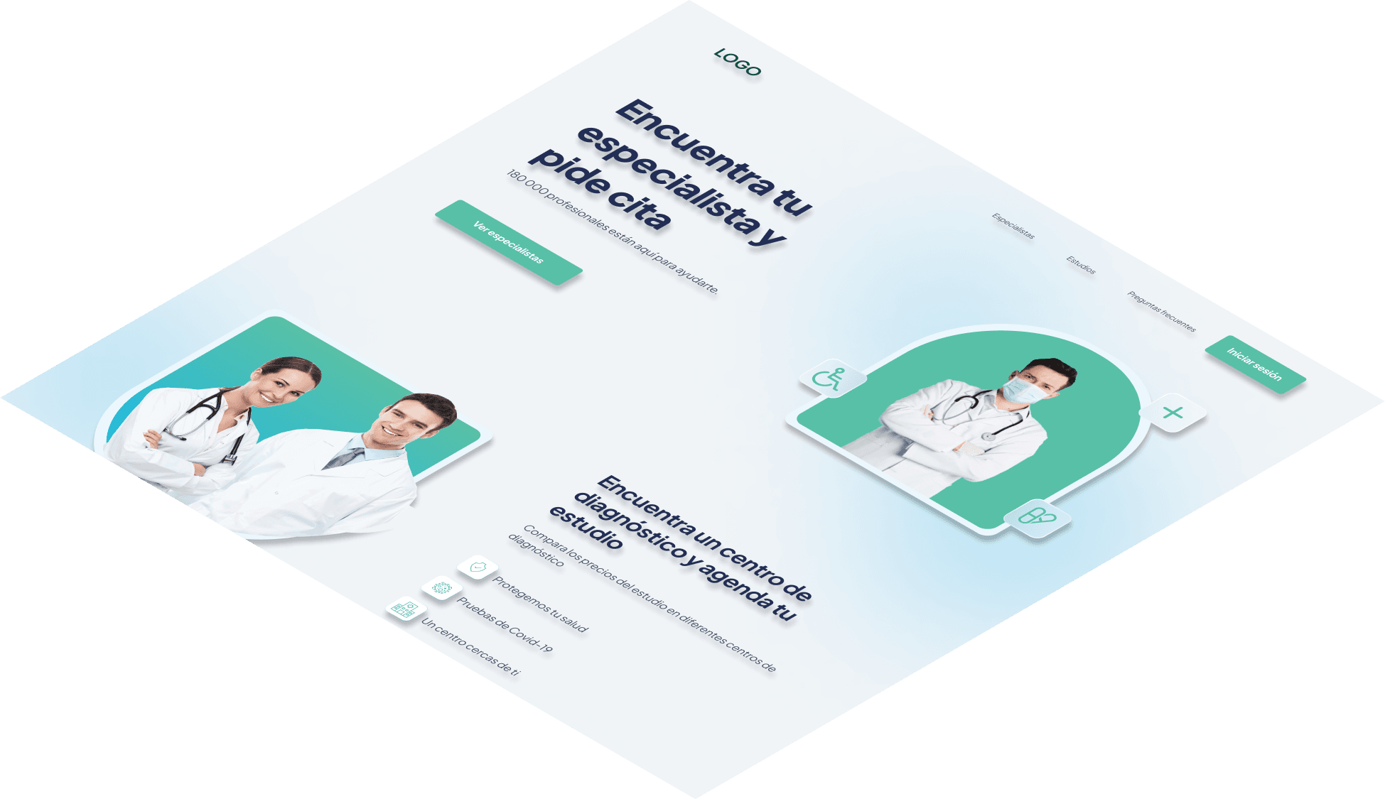 Mockup del proyecto de Landing page de médicos