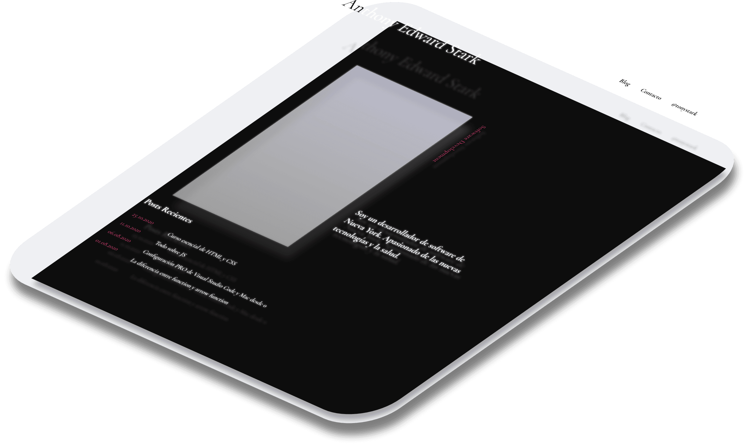 Mockup del proyecto de Portafolio de Anthony