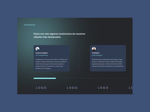 Thumbnail de Sección de testimonios interactivos