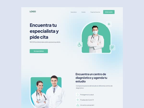 Thumbnail de Landing page de médicos