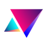 El logotipo de la plataforma, un cohete formado por dos triangulos de materiales coloridos y brillantes